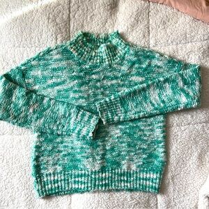 SO Juniors hand knit spacedye sweater cropped mock neck Small